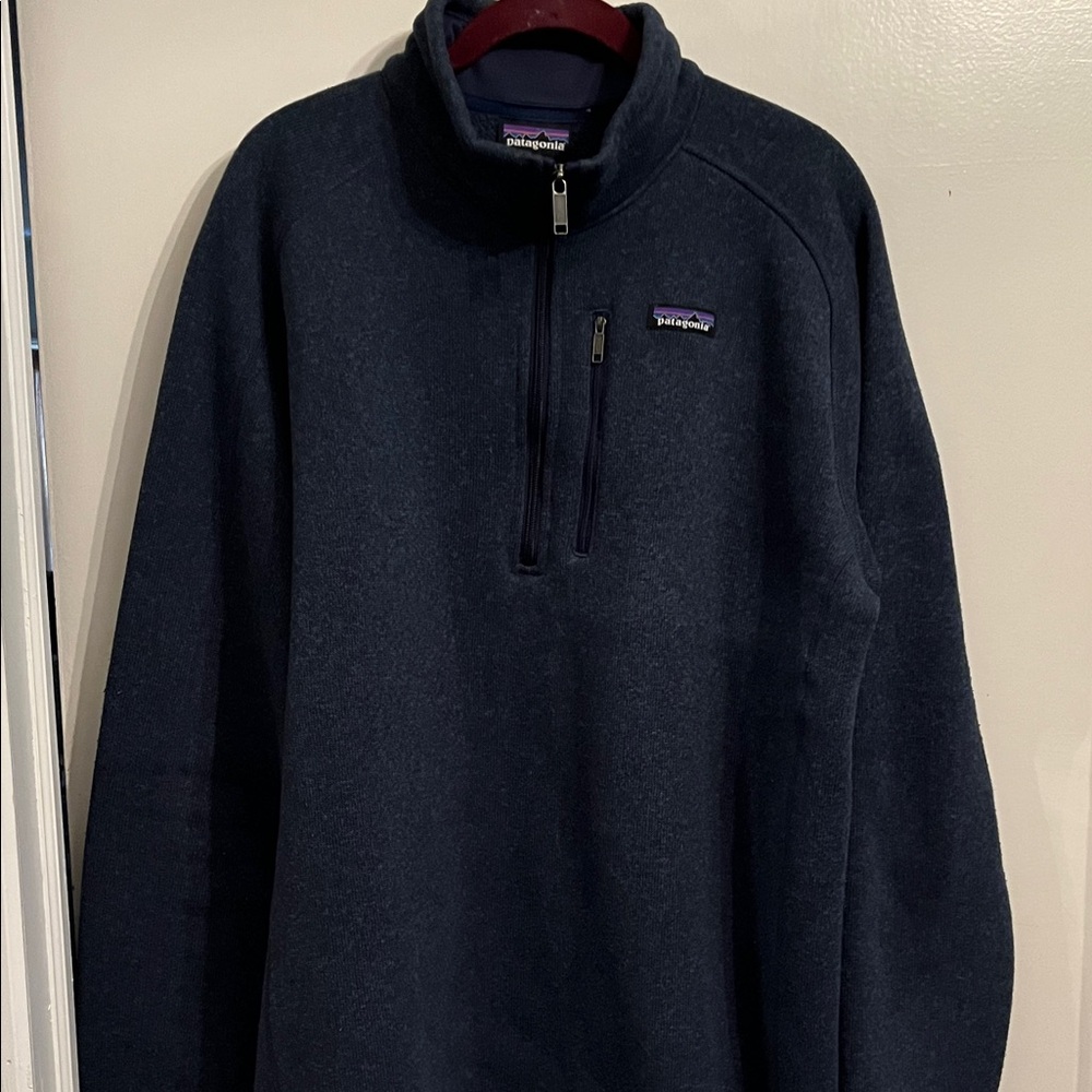Patagonia Men's Dark Blue Zip-Up Sweater